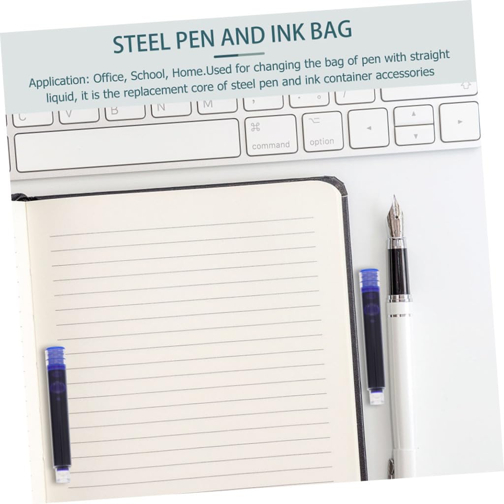 PLAFOPE Ricariche per Penne Stilografiche, Inchiostro Blu, Design Ergonomico, 200 Pezzi, Accessori in Plastico per Scuola e Scrittura
