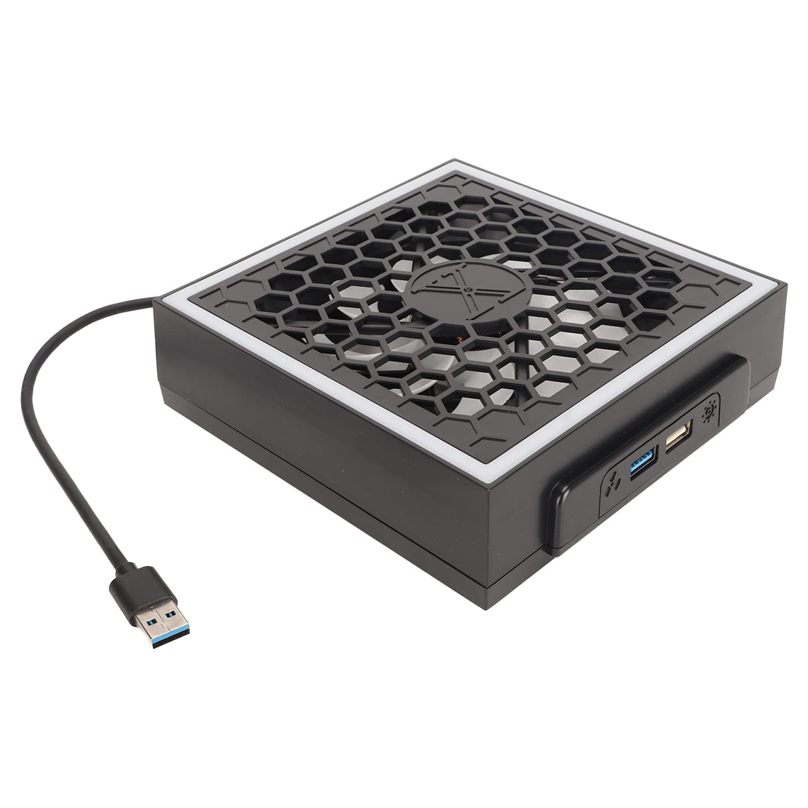 Ventola di Raffreddamento per Xbox Series X, Ventola di Raffreddamento per Console Xbox Series X con Striscia Luminosa Colorata, Raffreddamento Superiore con Porta USB 3.0 e 2.0,