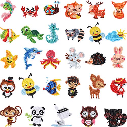 29 Pieces Diamond Painting Kids 5D Diamond Stickers DIY Diamond Painting Kits Animal
