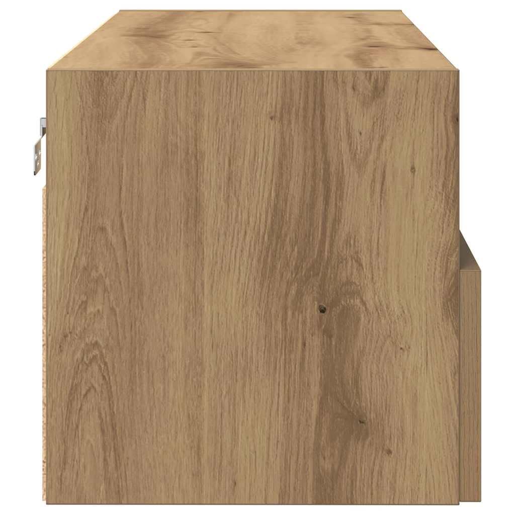 Générique Meuble TV Mural chêne Artisanal 100x30x30cm Bois d'ingénierie,Meubles, Meubles TV,862190