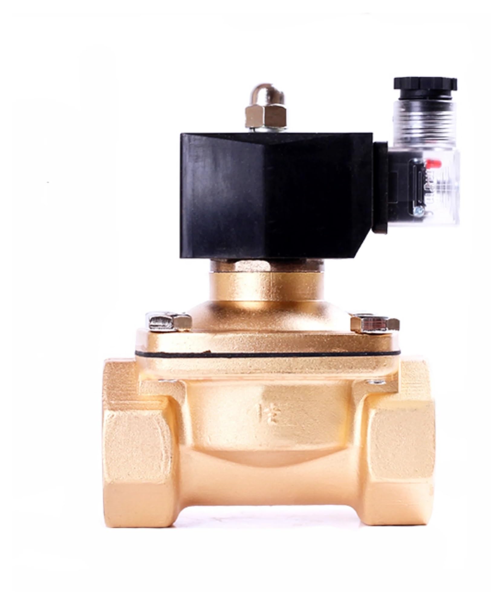 HDPHCRIUN 1 inch Brass Normally Closed Solenoid Valve 220V 12V 24V Direct Acting with LED Light(1" NPT thread,DC24)