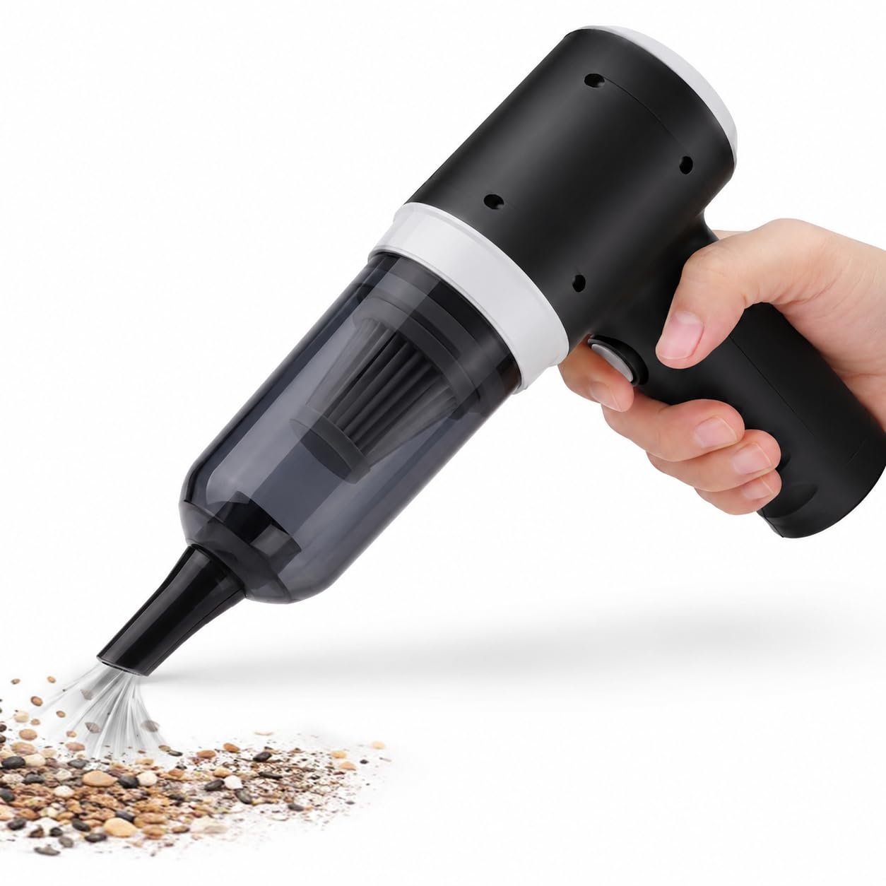 Drumstone { 2026 Brings 5 Years Warranty ) Portable Car Vacuum Cleaner Rechargeable 3-in-1 Handheld Vacuum Blower for Home, Car & Office, Powerful Cordless Dust Cleaner with USB Charging & Nozzle Set-image-25