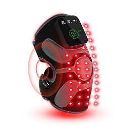 Red Light Therapy Knee Massager 660nm & 850nm, Heated Vibration Knee Brace Cordless Rechargeable 5000mAh, Timer & Pulse Modes for Knee Elbow Shoulder Joint Comfort Support Device