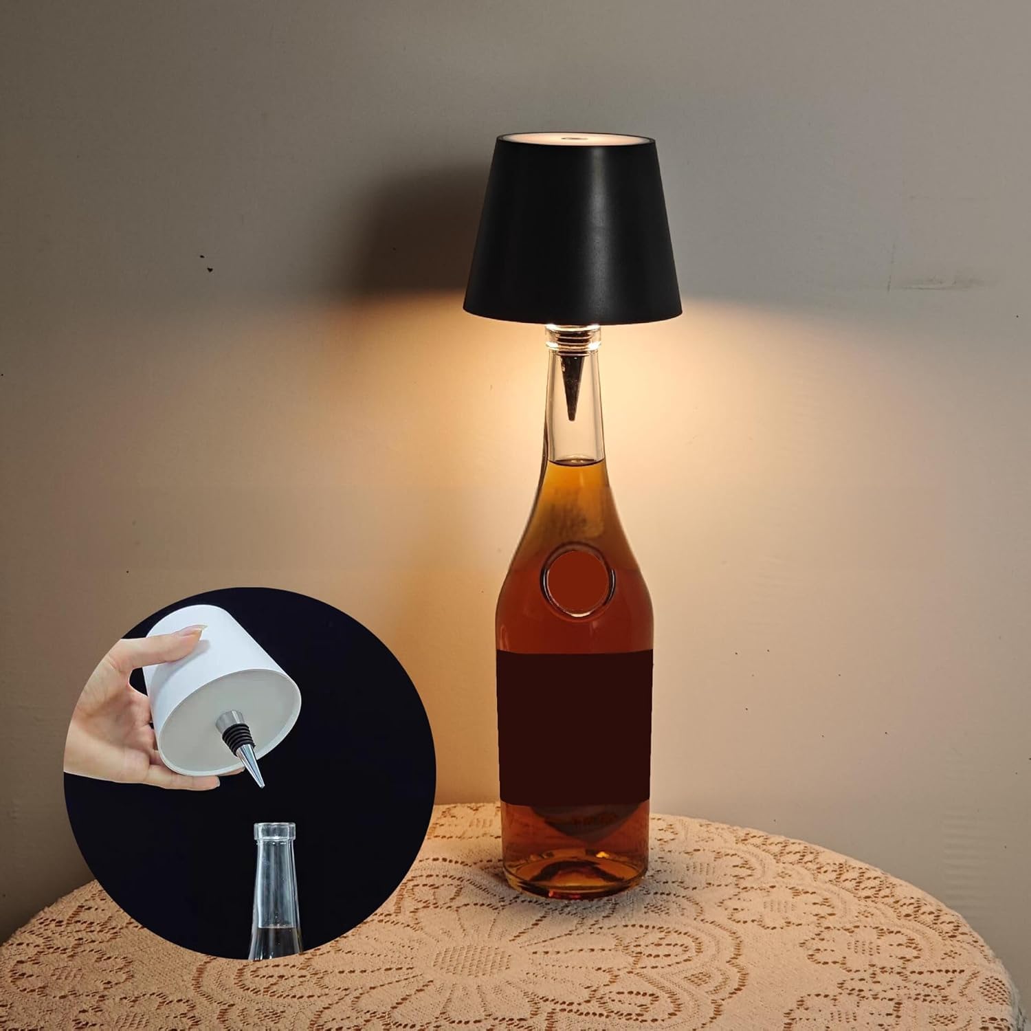 Lámpara De Mesa Led Inalámbrica Para Botella Táctil Rgb Y 3