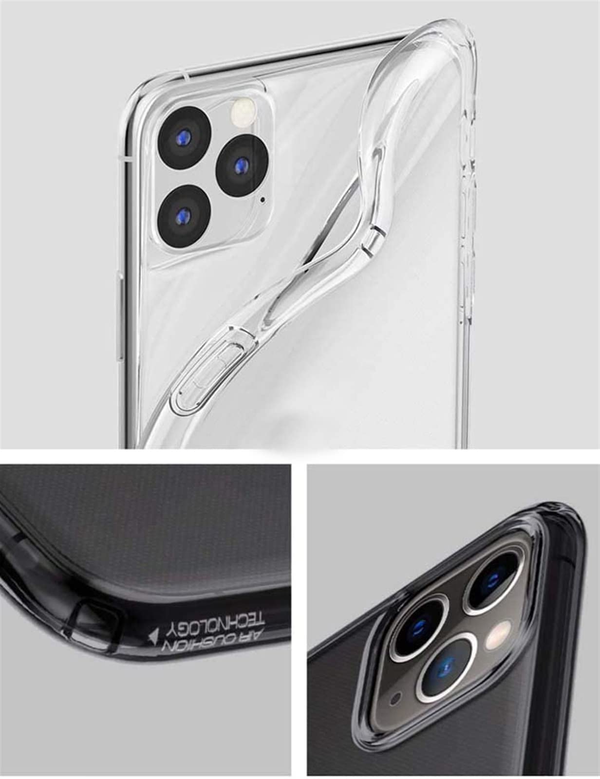 Funda trasera de silicona transparente, ultrafina, todo incluido, a prueba de golpes, para Apple iPhone 11