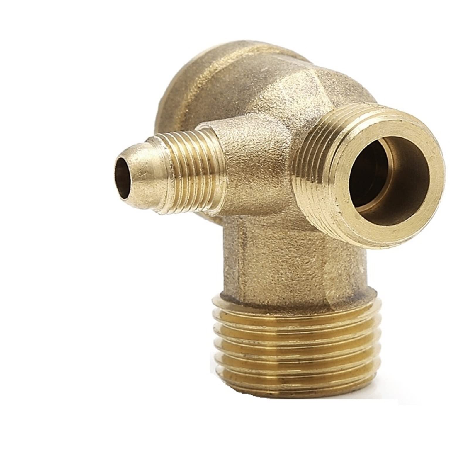 Clapet anti-retour compresseur d'air 3 voies mâle métal or