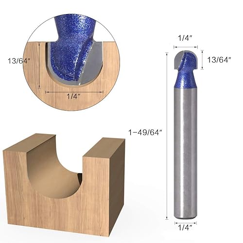 Miniatura 3 de Bestgle Juego de 4 brocas de carburo sólido con núcleo de carburo sólido, puntas de nariz redondas, herramientas profesionales de corte de madera