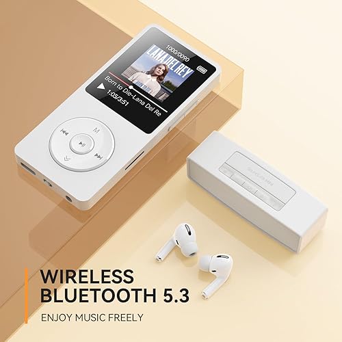 Miniatura 2 de AGPTEK A02 Reproductor MP3 con Bluetooth 5.3, reproductor de música portátil con pantalla de 1.8 pulgadas, altavoz, radio FM, grabadora de voz