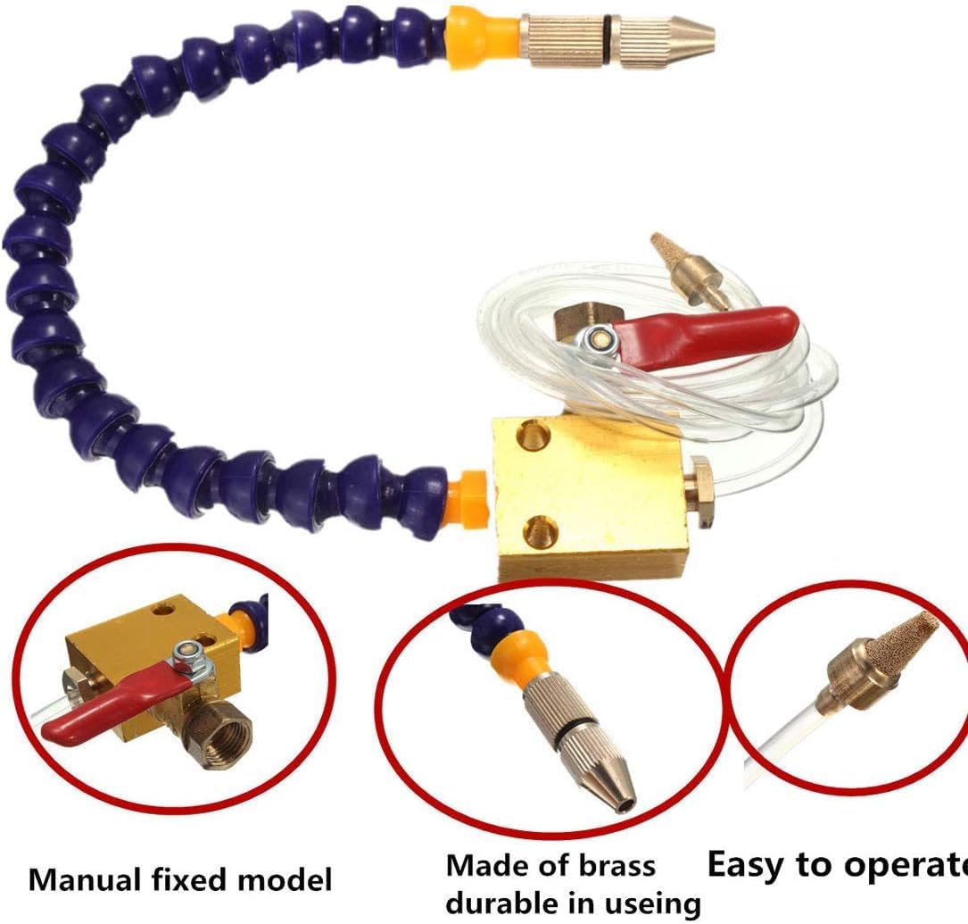 ChgImposs Mist Coolant Mist Lubrication System Unit, Metal Cutting Gravure Refroidissement Pulvérisateur Machine avec tuyau d'air pour Tour CNC Fraiseuse Perceuse