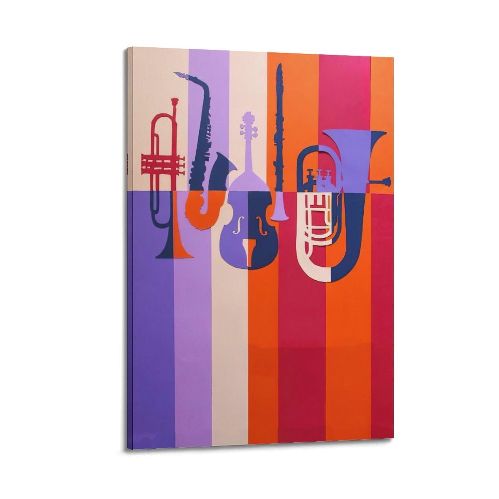 UNSGA Poster decorativo da parete su tela, stile vintage, motivo jazz, festival, stampa moderna, per camera da letto, per camera da letto, 50 x 75 cm