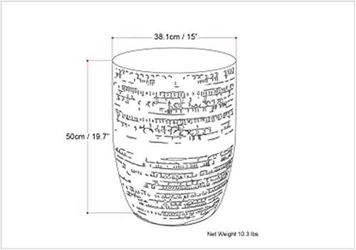 Miniatura 3 de SIMPLIHOME Johnsen Boho - Mesa auxiliar grande de metal de 15 pulgadas de ancho en cobre antiguo, totalmente montada, para sala de estar y dormitorio