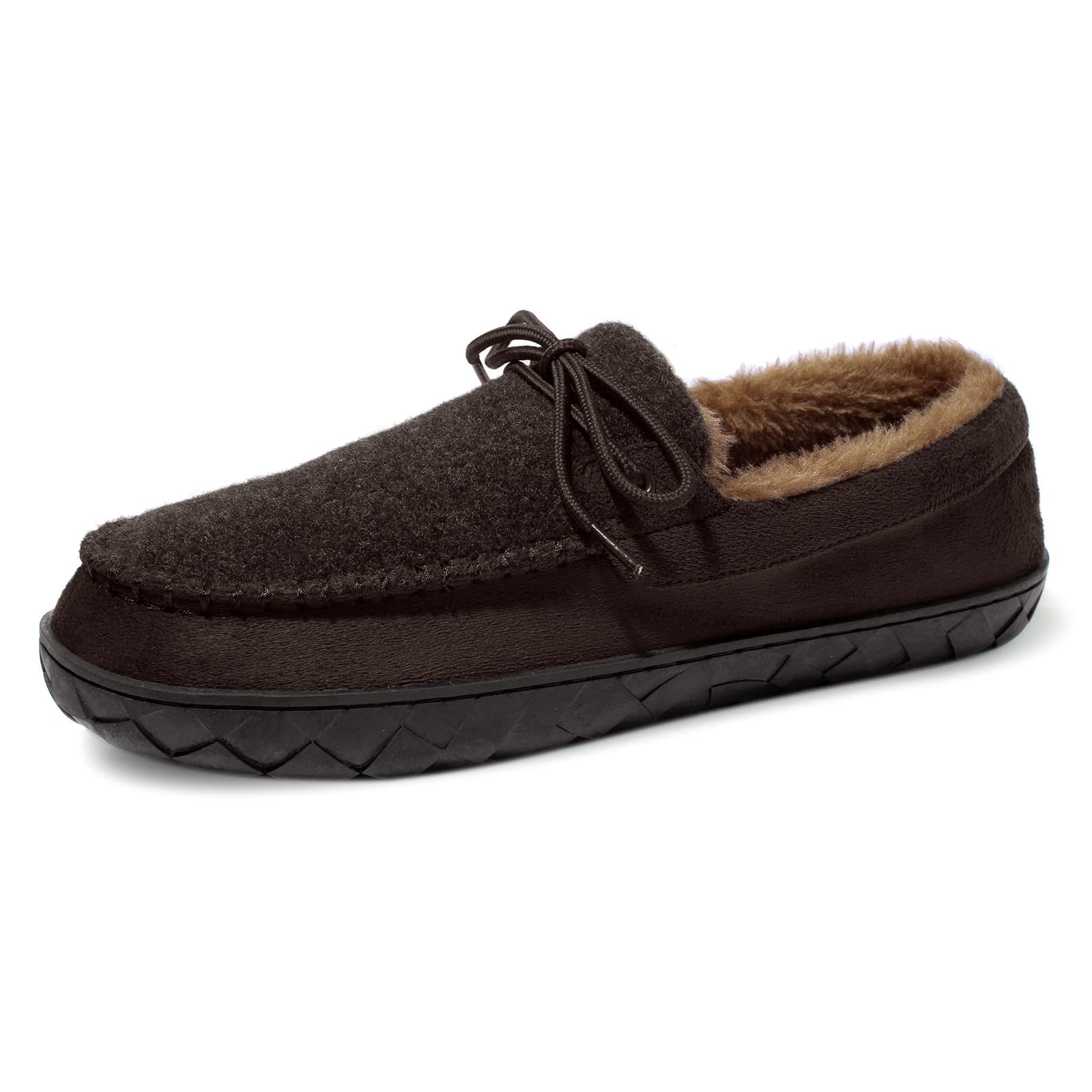 Teezerber Mens Moccasin Slippers Memory Foam Suede House Slippers for Men with Soft Fleece Lining Anti-Skid Sole Indoor Ou...