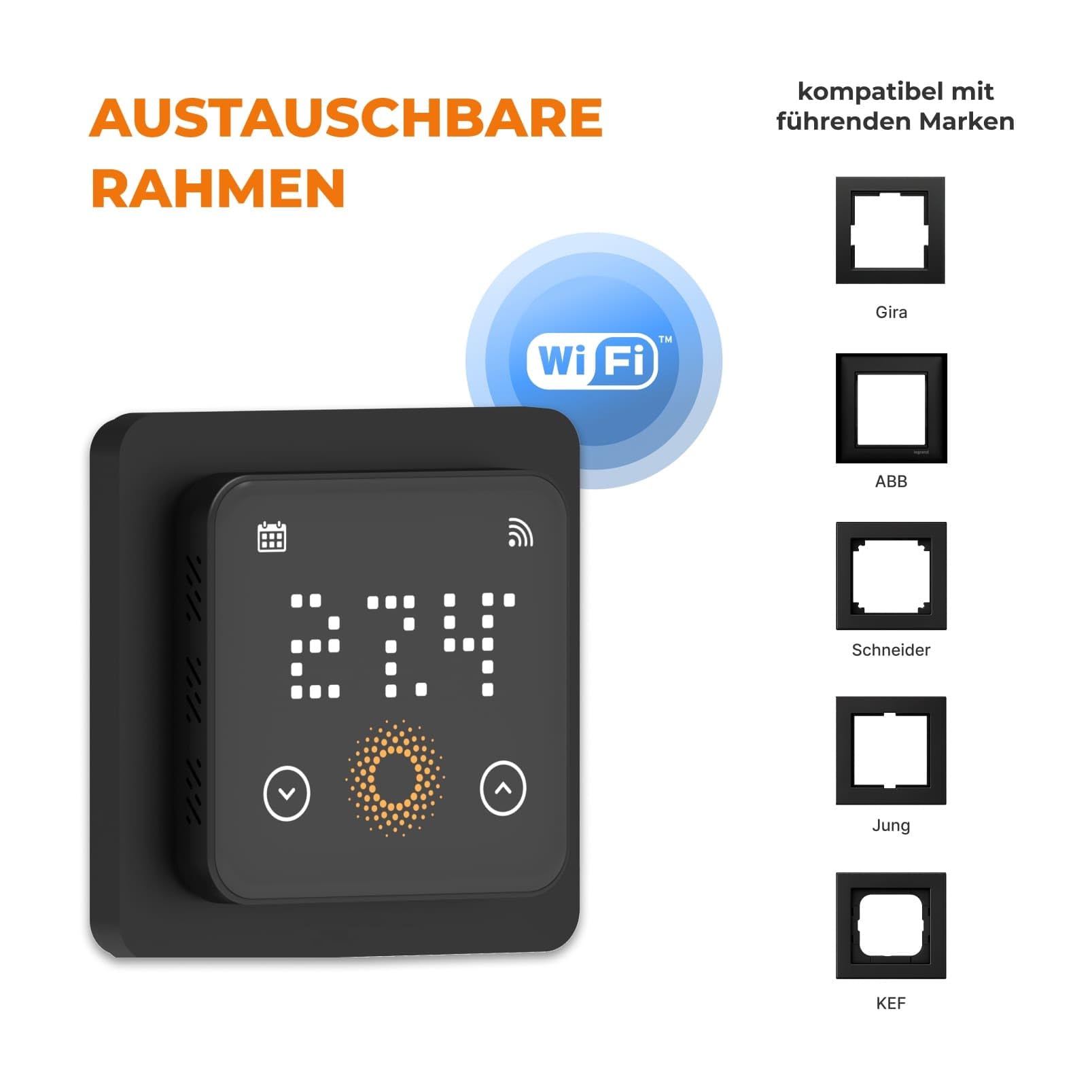 Elektrische Fußbodenheizung für Laminat: Heizmatte WARMON ALU 150 W/m² inkl. Touch WiFi Thermostat(25A), Thermostat:TS 500 WiFi Schwarz, Mattengröße:14 m² - 2 Stk (8+6 m²)