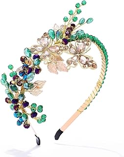 IYOU Boda Novia Diadema Verde Brillante Cristal Bandas para el pelo Mariposa Prom Dama de honor Invitados Accesorios para el cabello para Mujeres