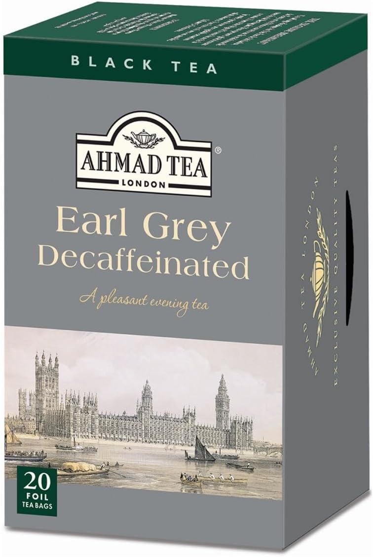 Ahmad Tea Decaffeinated Earl Grey Tea 20 Teabags Amazon.co.uk Grocery