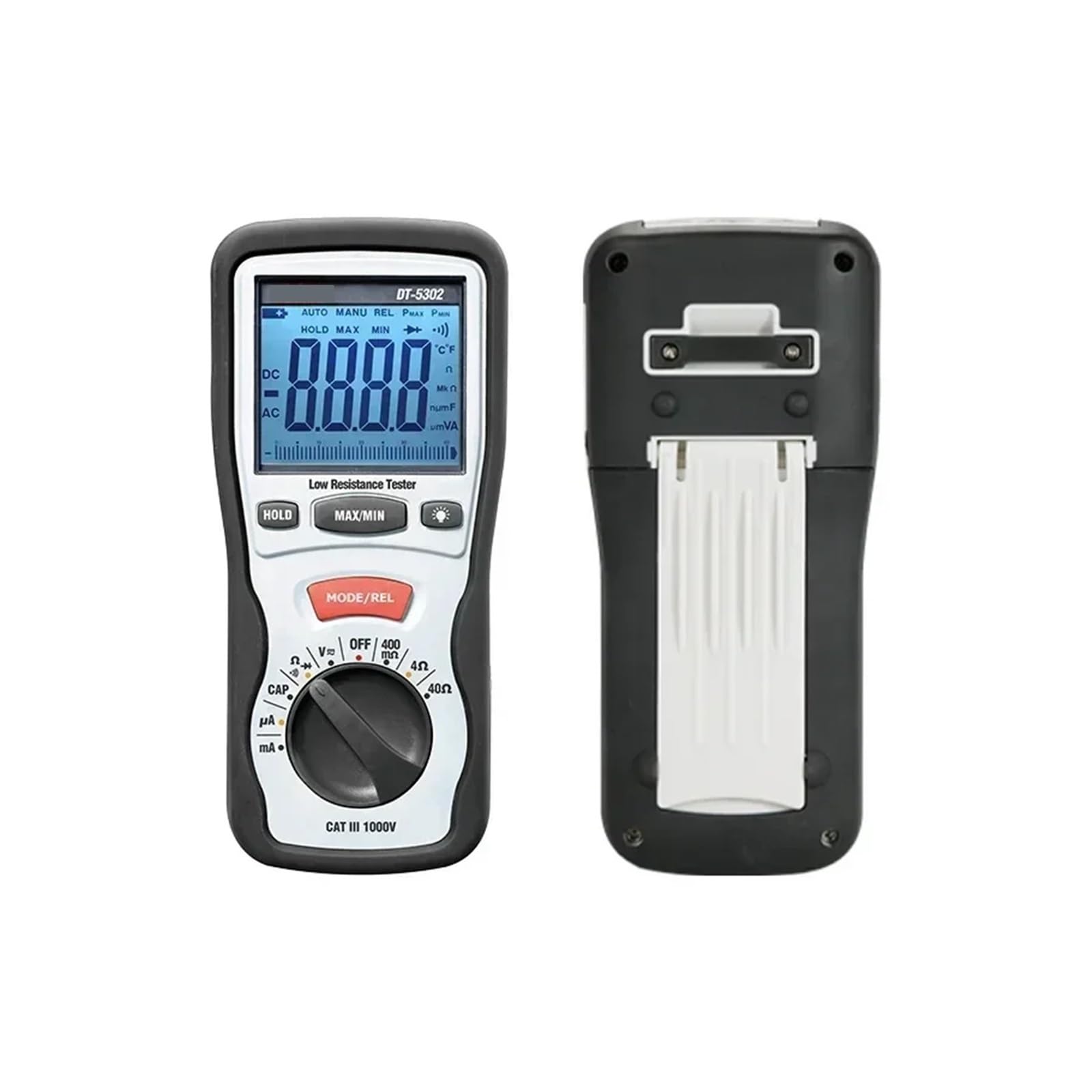 Probador Megger Probador digital de resistencia aislamiento DT-5302 con alta precisión, puesta a tierra profesional, cuatro cables baja