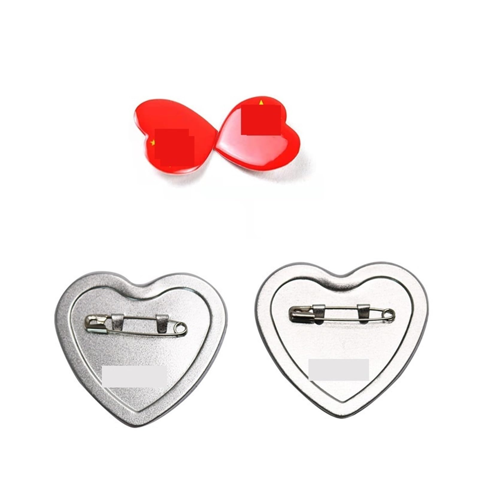 Parti del bottone del distintivo, 100pcs Heart Bad Button Maker 57 * 53MM Button Bad Blank Materie prime per la macchina per la produzione di bottoni