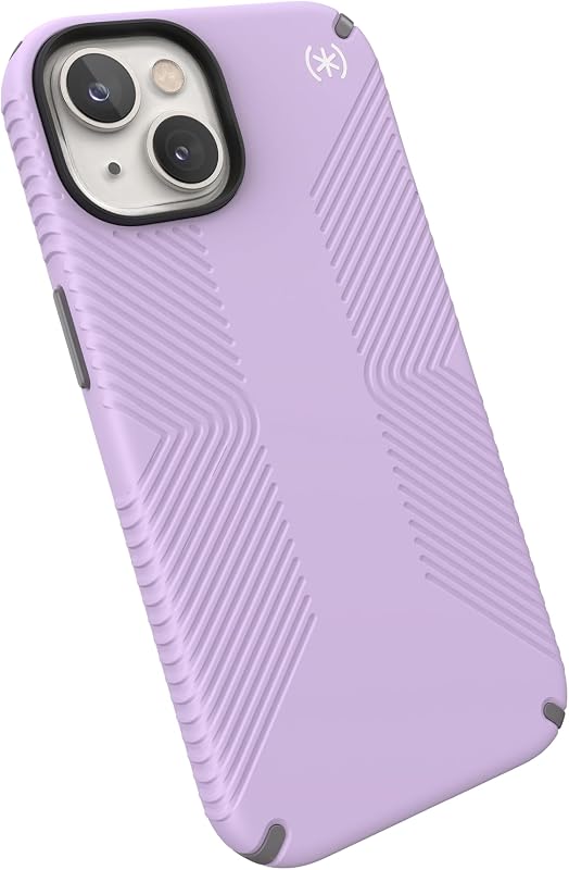 iPhone 14 & iPhone 13 Case - Drop Protection, Scratch Resistant, Dual Layer Slim Phone Case for 6.1 Inch iPhones 14 - Built for MagSafe - Presidio2 Grip - Spring Purple/Cloudy Grey/White