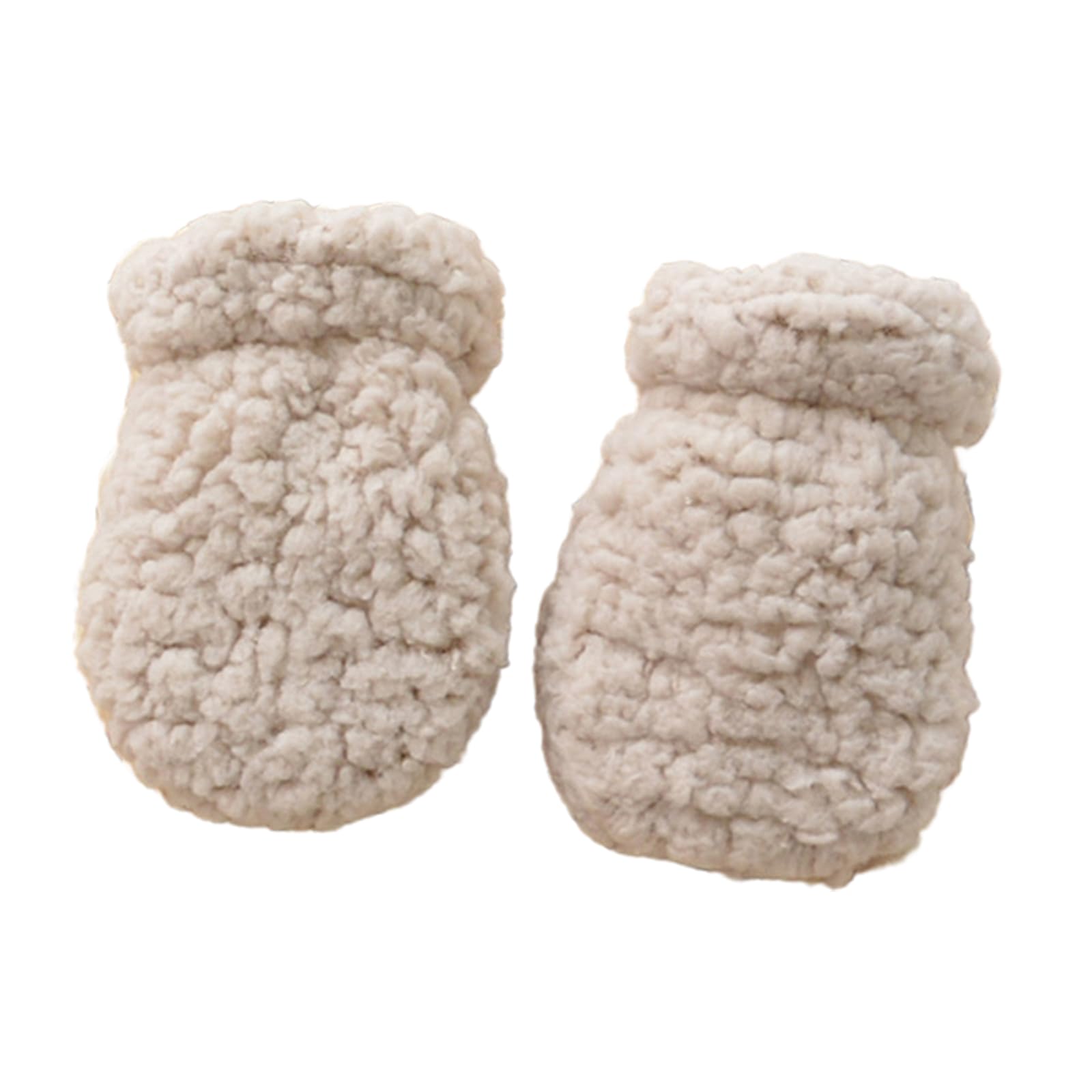 Kobeleen Men's Beige Warm Winter Mittens For Newborns Infant Anti Scratch Gloves Stylish Winter Mittens For Babies Essential For Cold Weather