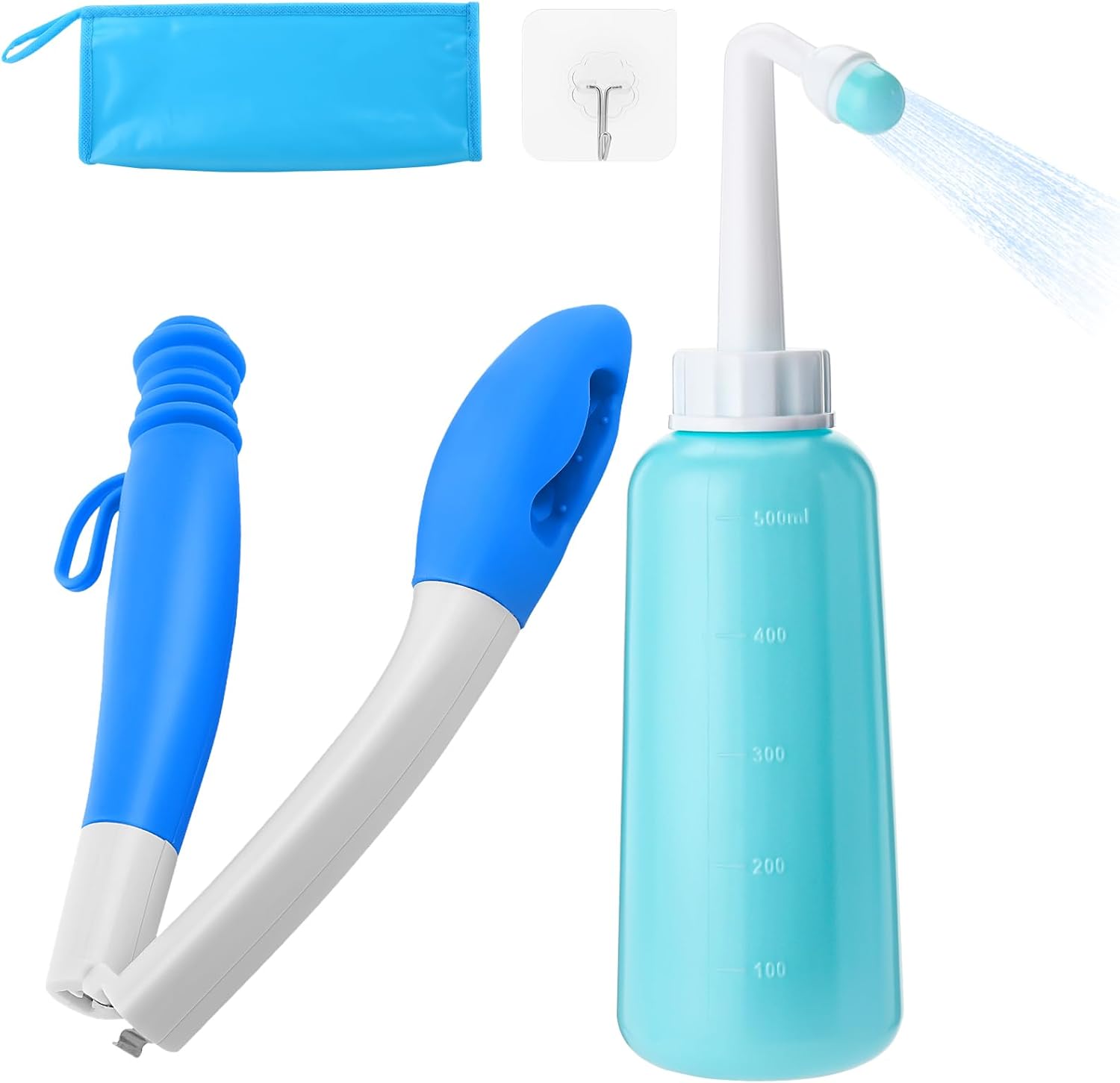 Jhua Foldable Toilet Aids for Wiping Portable Bidet Sprayer Bottle Set, Long Reach Bottom Buddy Wiping Aid Butt Buddy Wiper Tool with Carrying Bag Hook, Comfort Personal Hygiene Care for Home Travel Jhua Foldable Toilet Aids for Wiping Portable Bidet Sprayer Bottle Set, Long Reach Bottom Buddy Wiping Aid Butt Buddy Wiper Tool with Carrying Bag Hook, Comfort Personal Hygiene Care for Home Travel