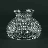 B & P Clear Diamond Quilt Design Glass Oil Lamp Shade 7in