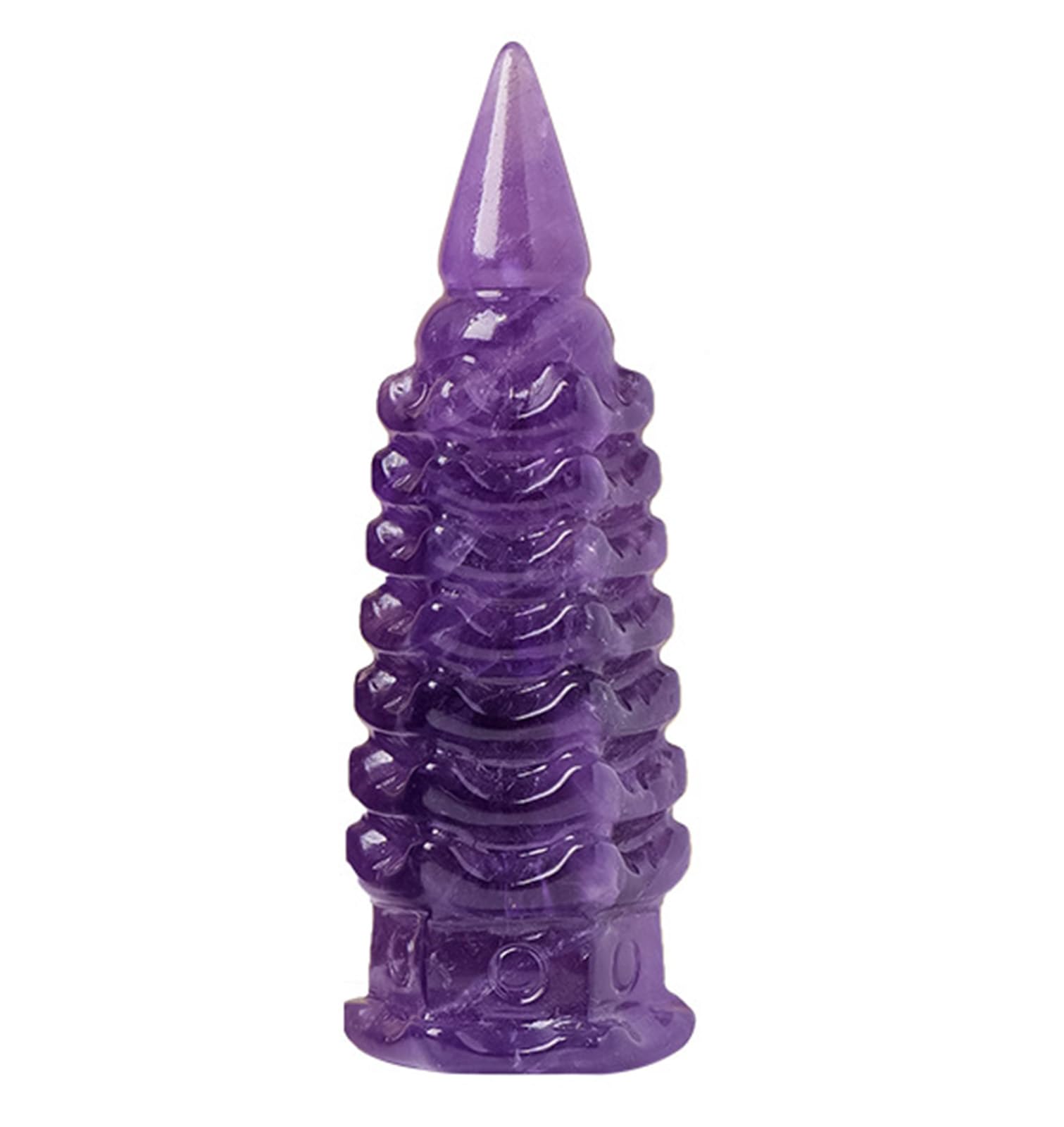 AUOQKQUT Crystal Nine-Storey Wenchang Tower Statue Amethyst Figurines Fengshui Gifts Collection Home Decor Ornaments,4~5cm