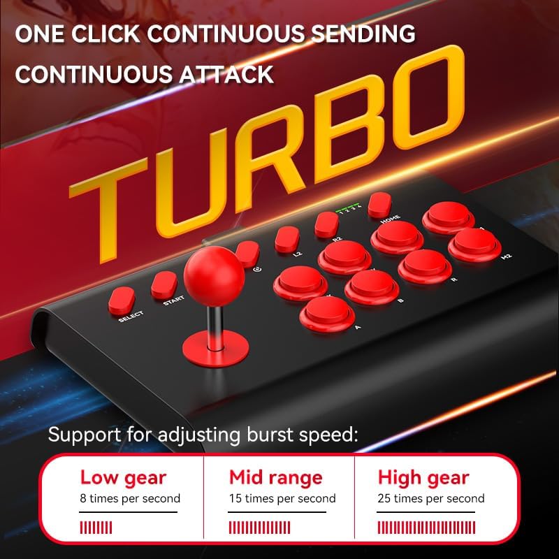 Y02 Arcade Stick TURBO function with speed settings