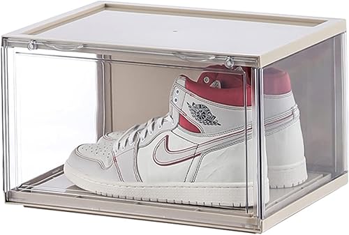 Cajas de zapatos apilables de plástico transparente paquete de 1 contenedor de almacenamiento para tenis exhibición de zapatos caja de zapatos