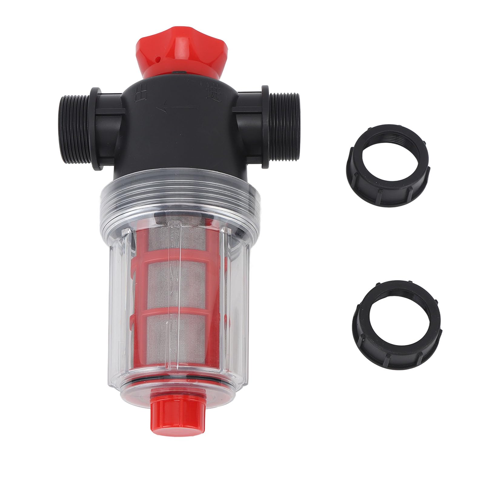 Ejoyous Filtro in per Pompa Dell'acqua, Filtro per Irrigazione per Pompa da Giardino for Irrigazione del Giardino (Connettore da 32 mm (tubo esterno da 1,2 pollici)) | Doppio filtro 60/40 in acciaio inox 304, con scarico e filetto in rame da 1,0"