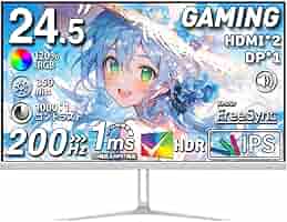 Amazon.co.jp: cocopar モニター 24.5インチ 白 HDMI2つ 200Hz