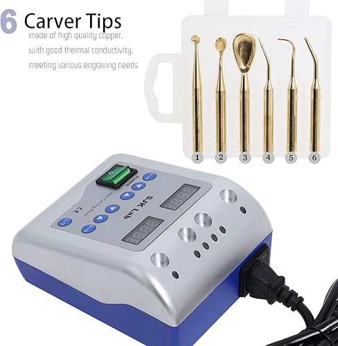 Miniatura 4 de Tallador de cera eléctrico dental con lápiz de tallado de cera, cuchillo para equipo de laboratorio dental, trabajo de cera de joyería, lápices de