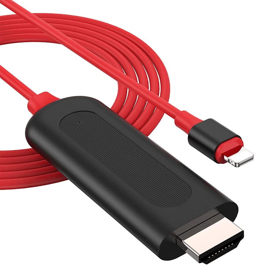 Adaptateur Lightning vers HDMI 6,6 ft, Câble HDMI pour iPhone TV