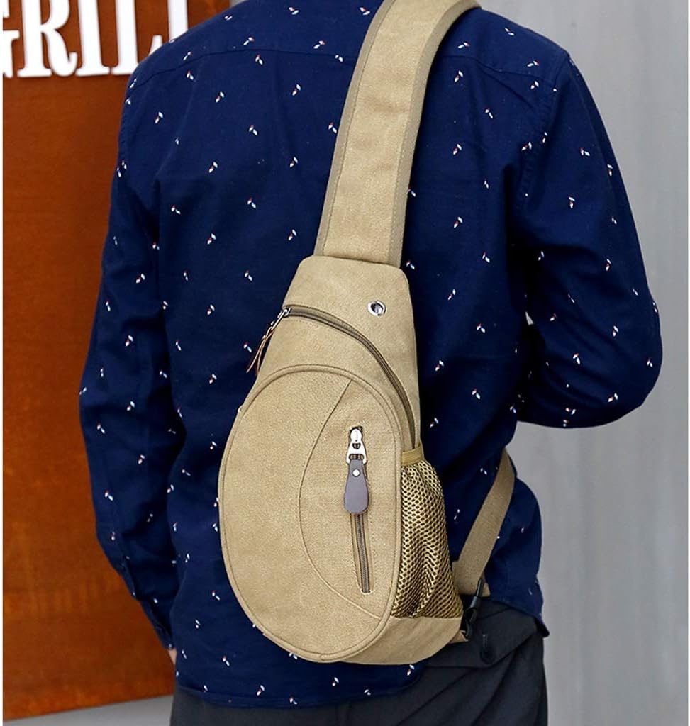 Chest Bag Men's Fashion Waist Bag Shoulder Bag Casual Canvas Bag Messenger Bag Student Sports Men Bag