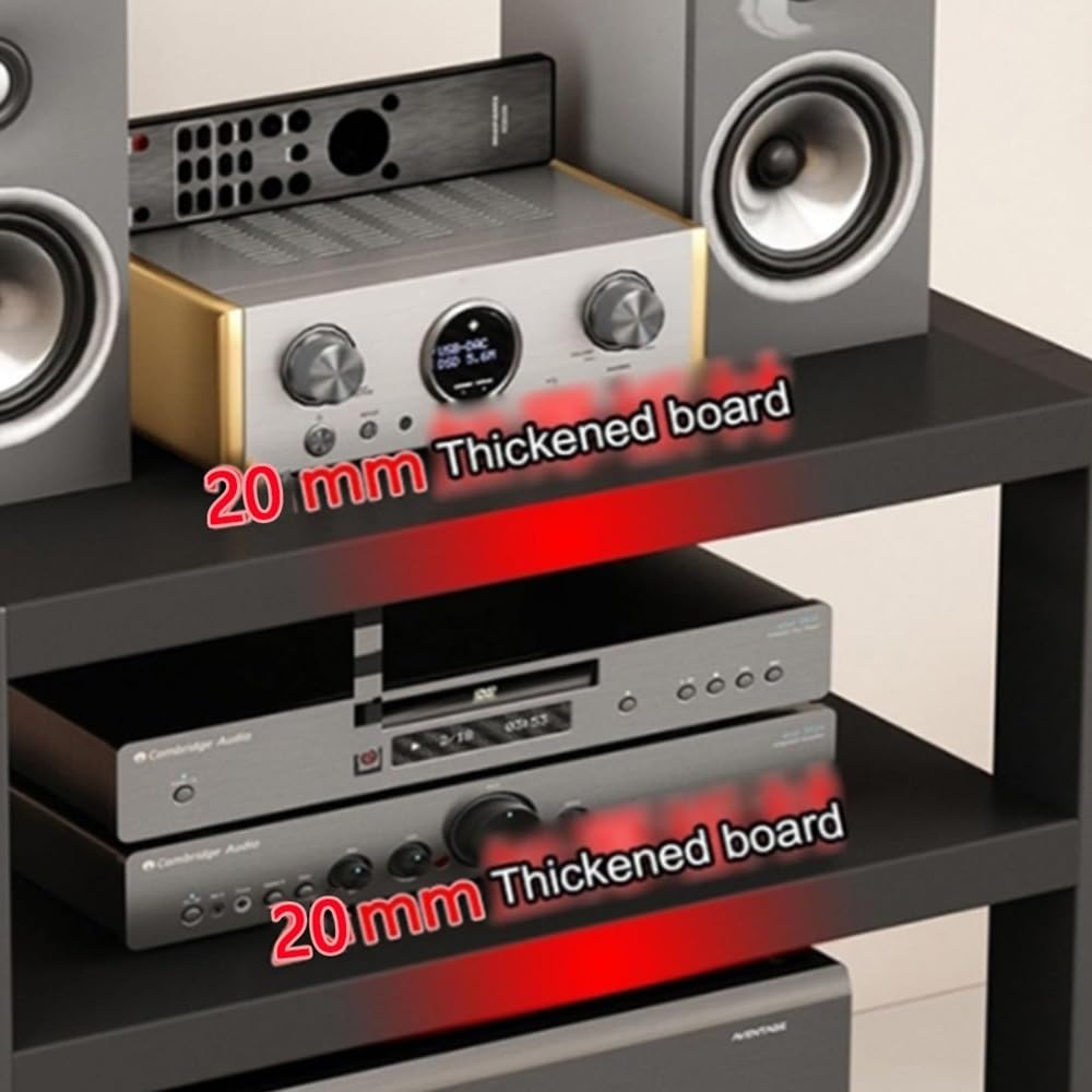 Scaffale multimediale a 2 livelli per console di gioco e lettori DVD - Supporto per Xbox, PS5, Blu-ray e altro ancora - Elegante centro di intrattenimento