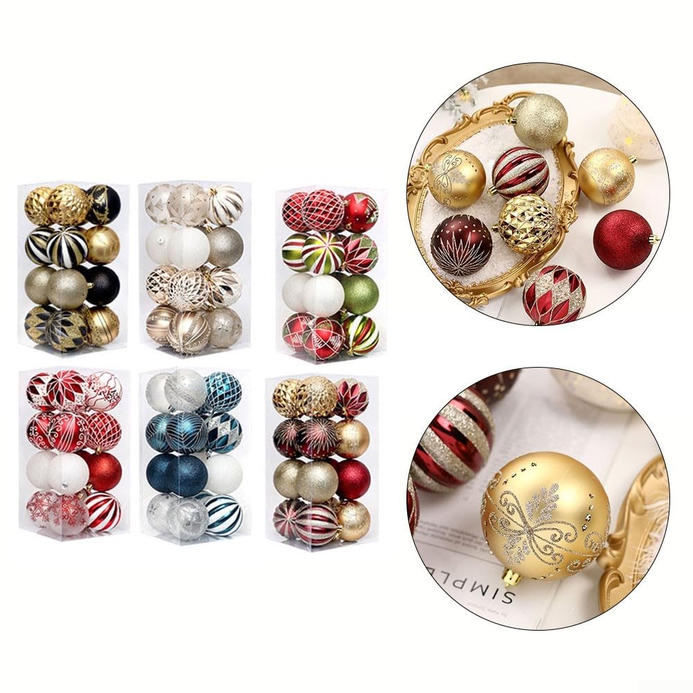 Palline Natale 16pz 8cm Decorazioni Shatterproof Palline Natale(Blue White)
