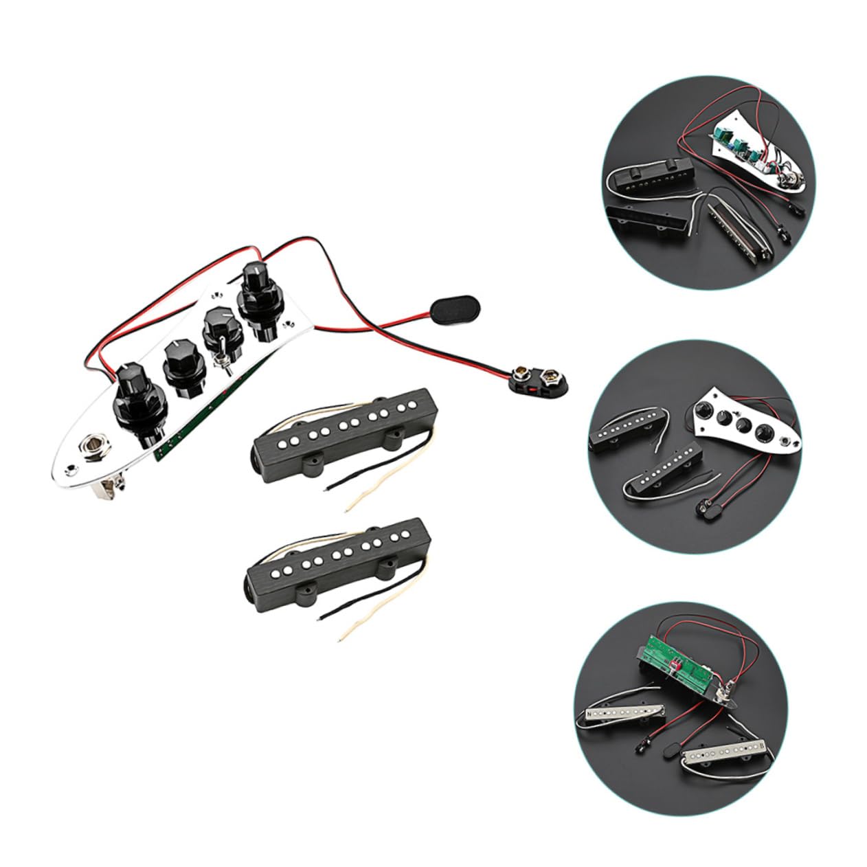 HEMOTON Set di Pickup per Basso Elettrico Jb a 5 Corde, Ferro Argento, Facile da Installare, Pronto All'uso