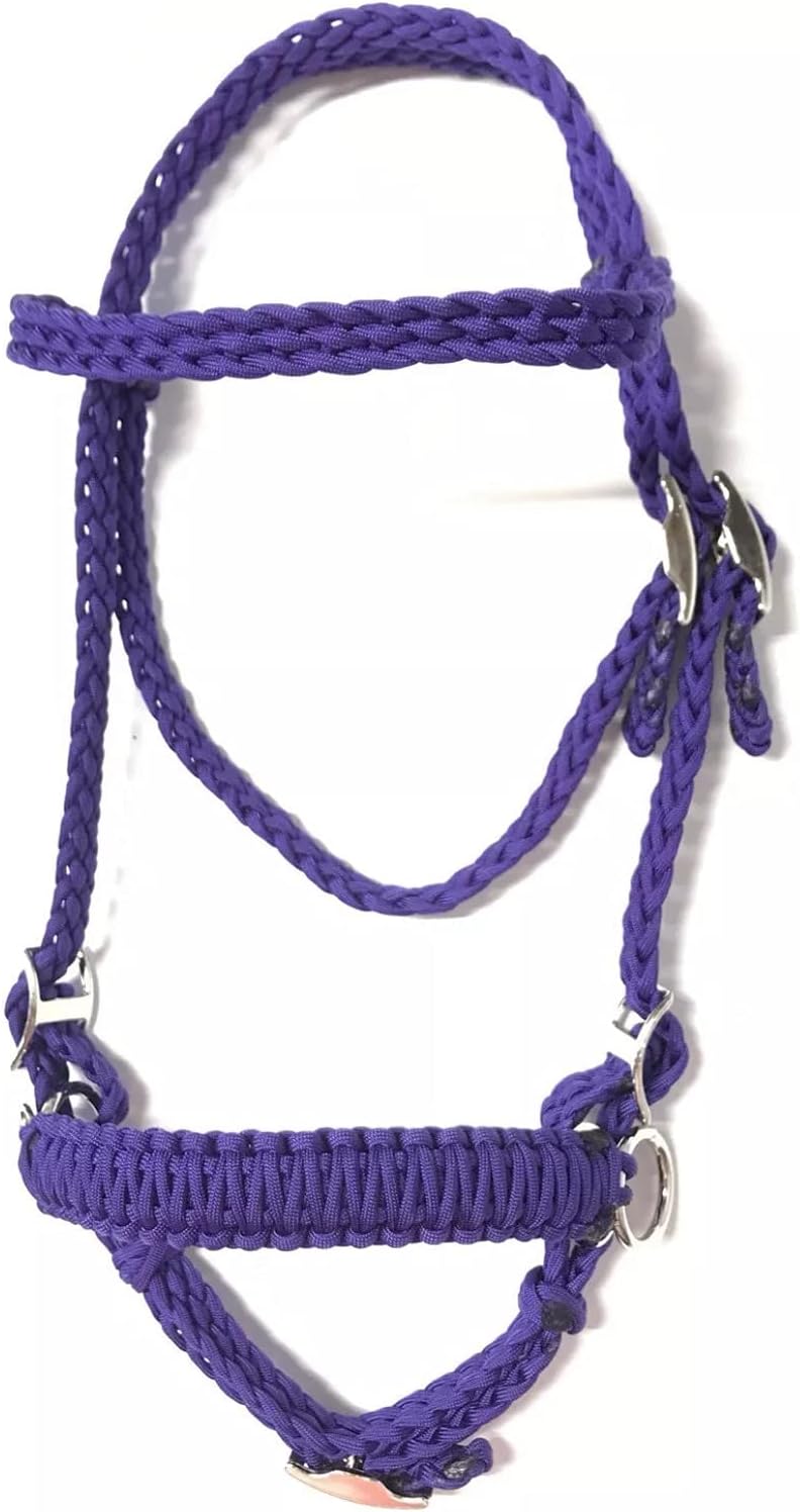 bitless Bridle Horse tack Side Pull Hackamore Purple