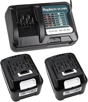 CNBY 2X 4,0A Battery BL1041B + 12V 10.8V Charger DC10WD DC10SB, Replace for Makita 12V Battery BL1015 BL1016 BL1021B BL1020 / DF031D TD110D JR103D JR105D HP332D HP333D TM30D HSS01D