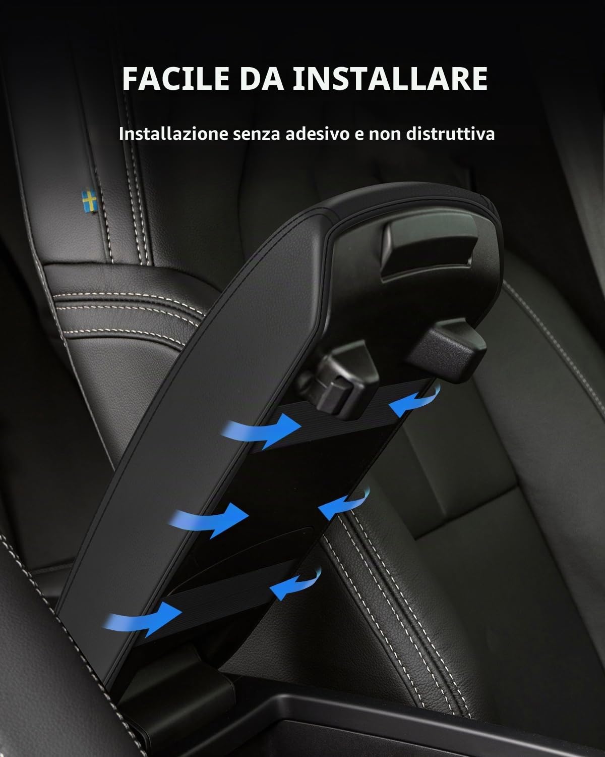 Copertura per braccioli per V0LV0 XC40 2018-2025, copertura per bracciolo centrale in pelle PU, C40 Recharge protezione bracciolo per console centrale accessori per sollevare il bracciolo