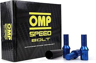 OMP Speed Juego de 20 Tornillos Acero de Colores M12X1.5 Llave de 17/19 Largo 27mm Color Azul y Material DIN 10.9