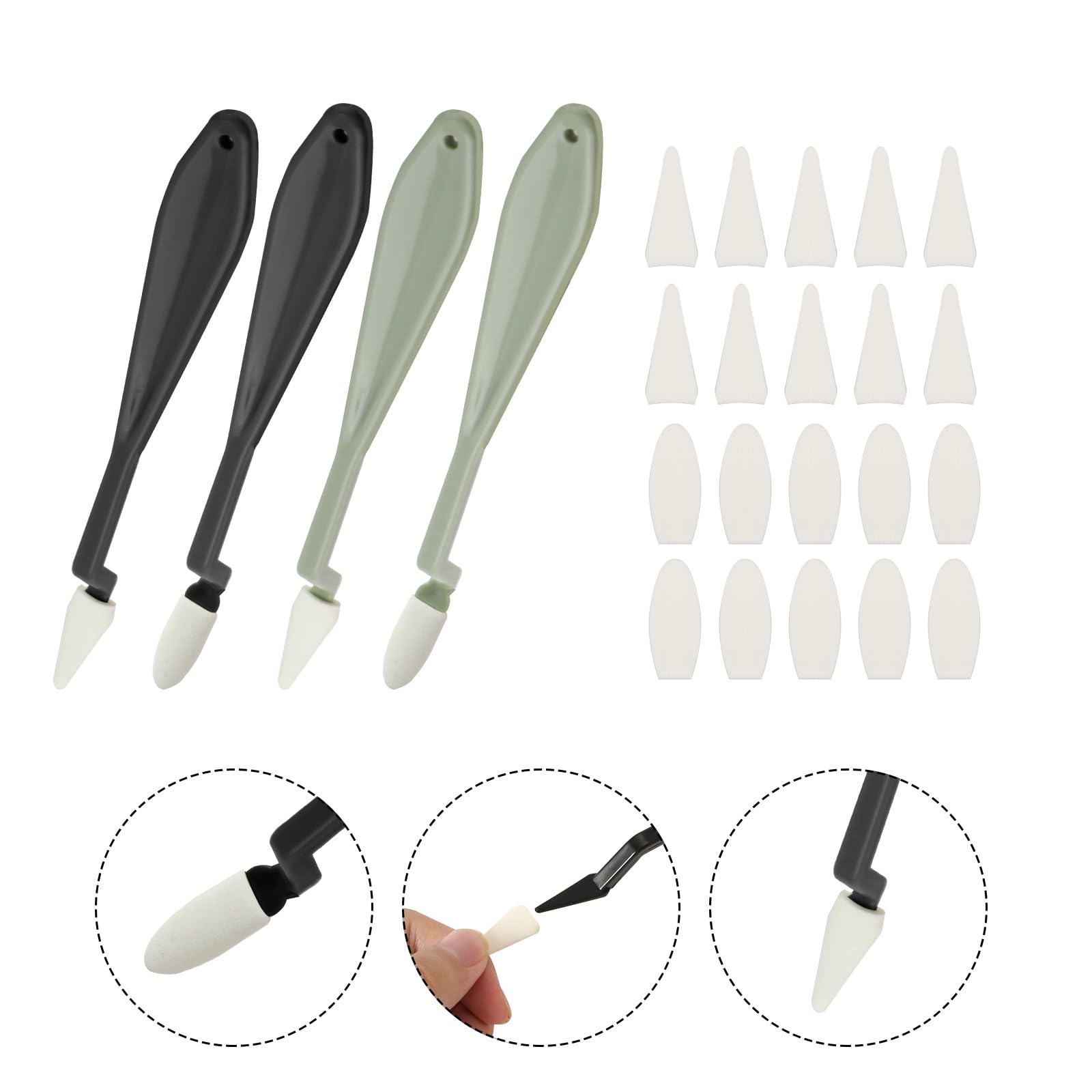 Set 46 Pezzi Per Disegnare E Sfumare - Penne Spugna, Raschietti E Spugnette Per Artisti E Principianti - Foto 13