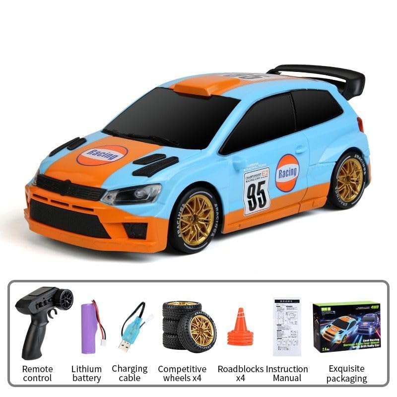 Image of 1:24 VW Polo Rally 95 RC Drift Car - 2.4G 4WD High Speed Remote Control Rally Racing Car Toy for Kids, Teens