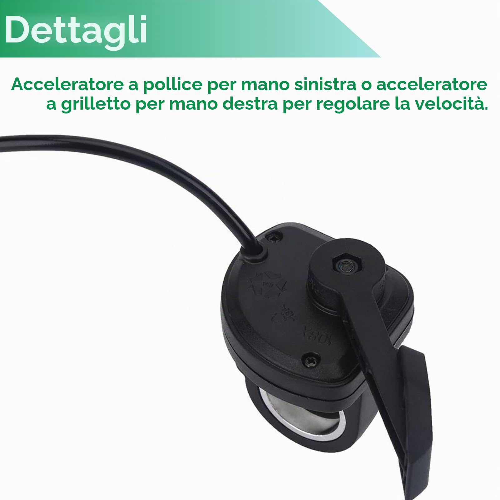 Jadeshay Acceleratore per Bici elettrica, Acceleratore Monopattino Elettrico Universale Manopola del Pollice Regolatore di velocità per Bicicletta Elettrica Accessori Pratici