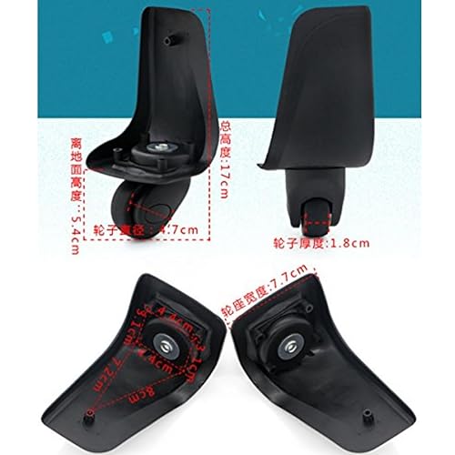 Miniatura 6 de Ruedas de equipaje de repuesto W001# (Di Largo) Ruedas giratorias de repuesto para bricolaje (un par de ruedas traserasjuego)