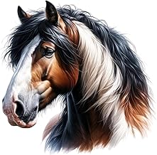 x2 Shire Horse Decal Stickers, Cover Up Marks, 110mm Tall Waterproof Decals, Multi Purpose Ideal for Laptop, Tile, Toy Box, Furniture and More, Farm Animal Vinyl Art Graphics (Horseshire, 110mm Qty:2)