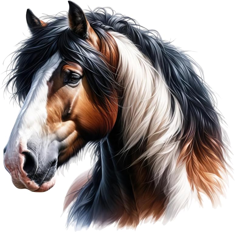 x4 Shire Horse Vinyl Stickers, Vibrant Blackout Waterproof Decals, Multi Purpose 1@ 20cm Tall Ideal for Toilets car