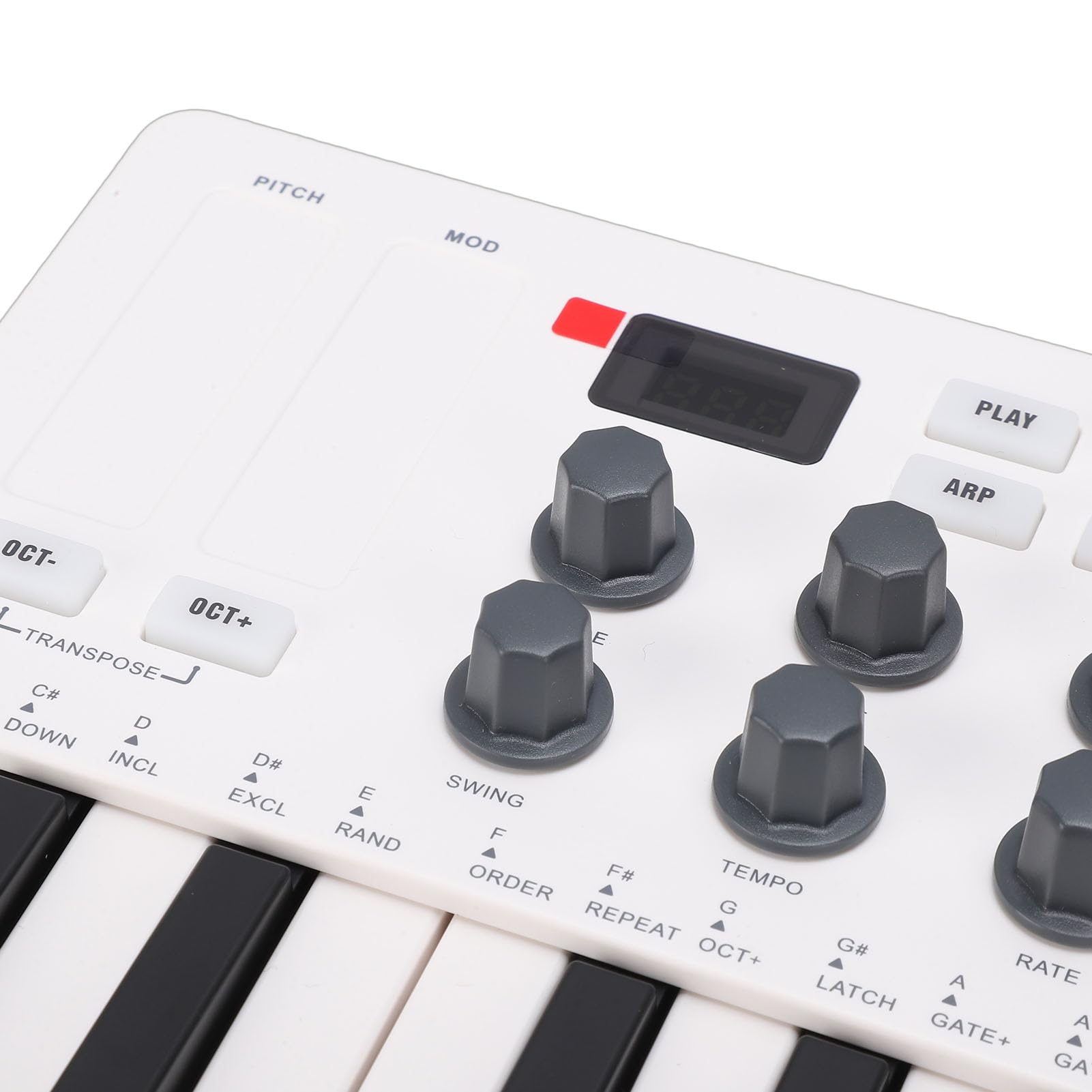 Asixxsix Controller Tastiera MIDI 25 Tasti, Mini Macchina Beat Maker Portatile Wireless Bluetooth con 8 Pad per Batteria Retroilluminati 8 Manopole 2 Touch Strip Capacitivi