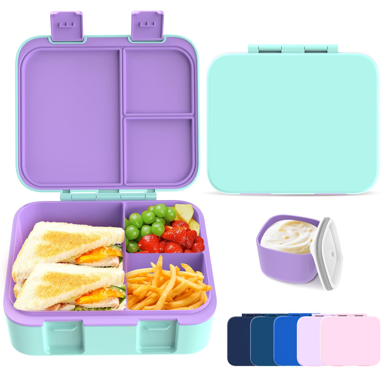 Hombrima Lunch Boxes, Bento Lunchbox Food Storage Container With Multi- Compartments For Boys Girls Children Adult Work School Picnic Outdoor