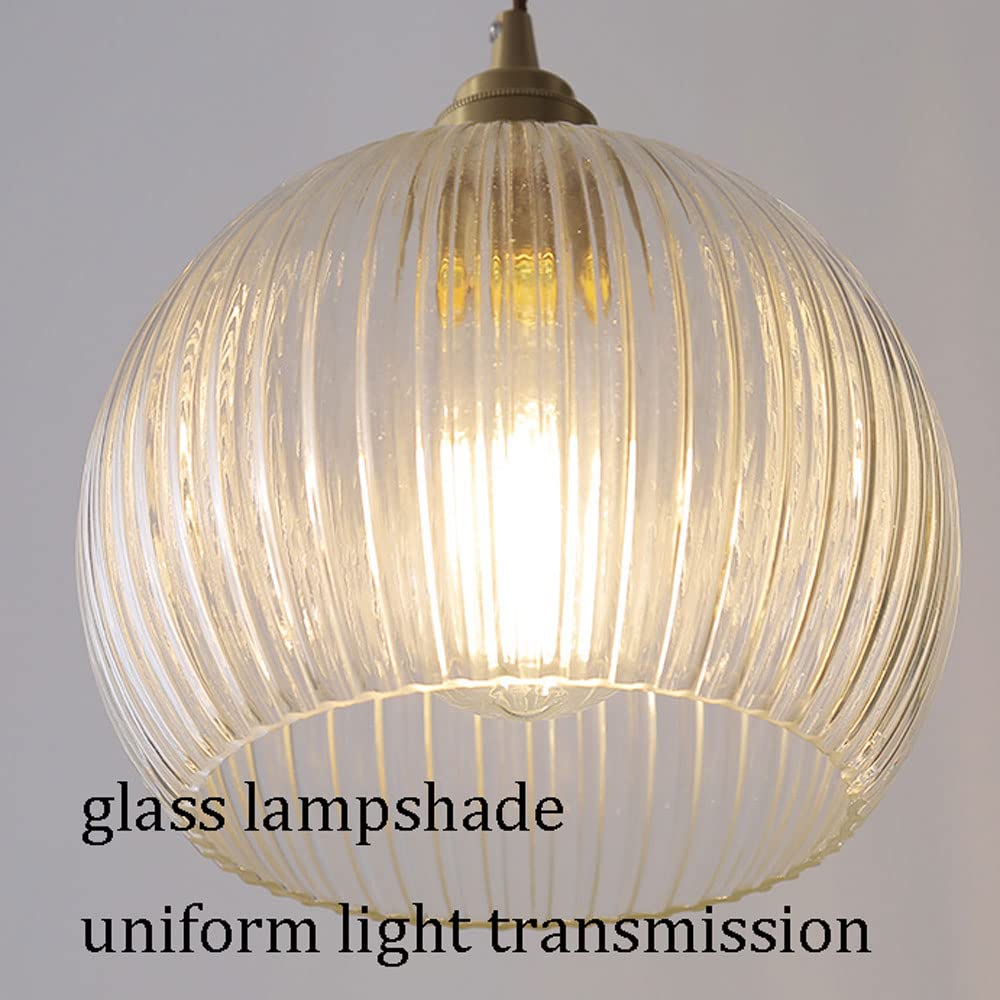 Lámpara Colgante de Techo de Cristal Transparente/Mate con Forma de semicírculo, portalámparas de latón Inoxidable E27, Cable Ajustable, lámpara de Techo, lámpara de araña de un Solo Cabezal para