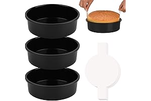 HUAKENER 6 Inch Cake Pans - Value Pack of 3